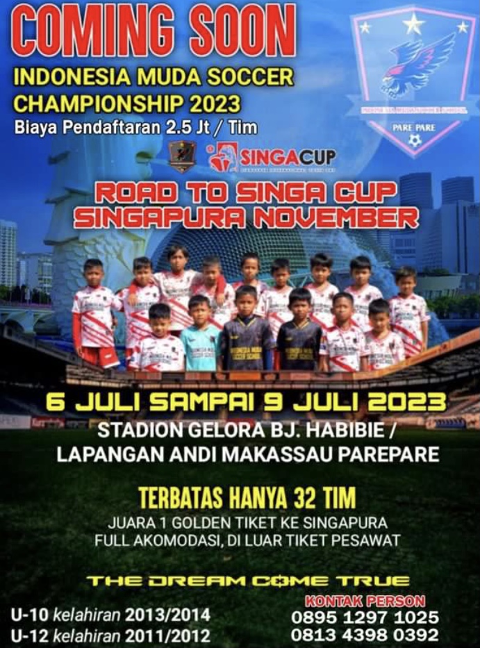 Indonesia Muda Soccer Championship 2023 Perebutkan Tiket ke SingaCup